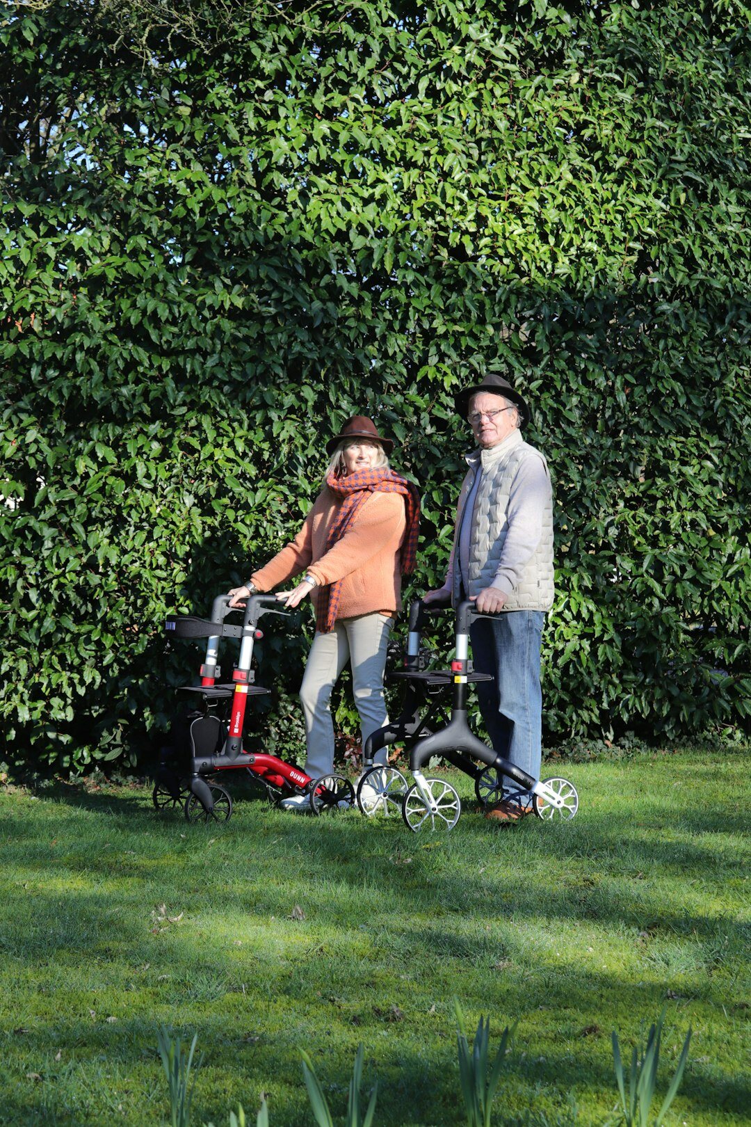 senior people chatting in garden