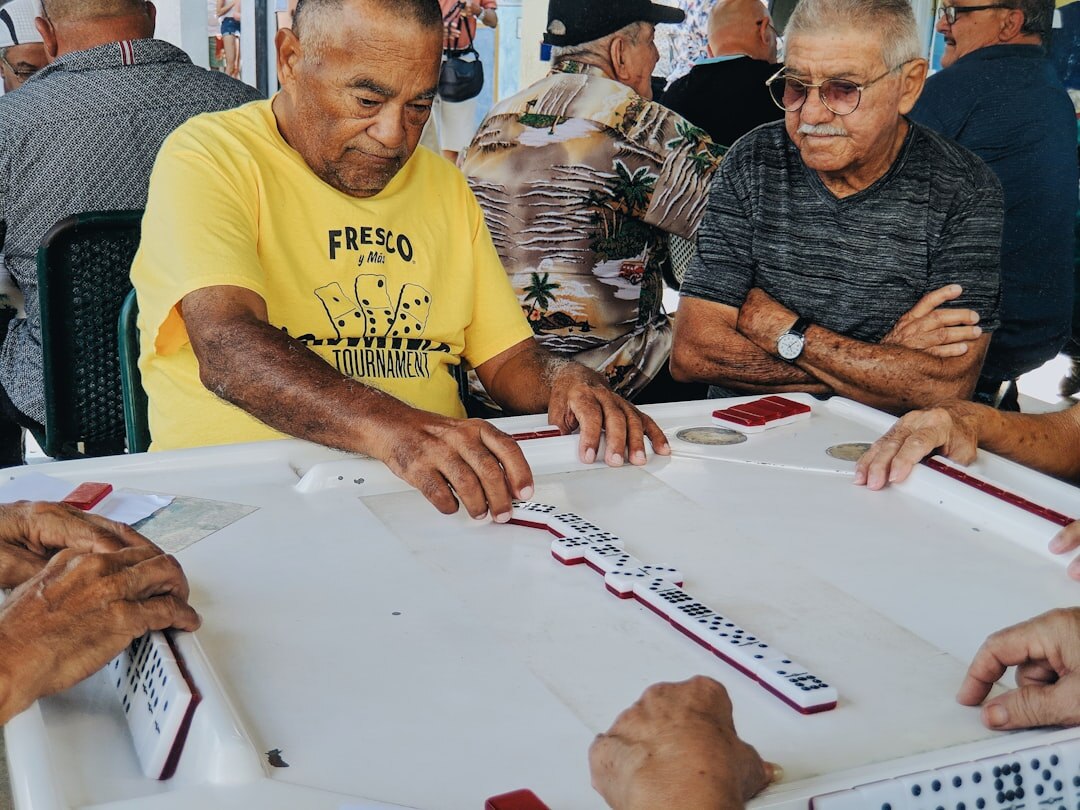 seniors playing board games